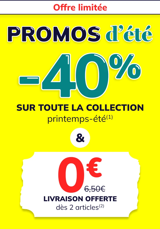 -40% sur toute la collection printemps-été & livraison offerte