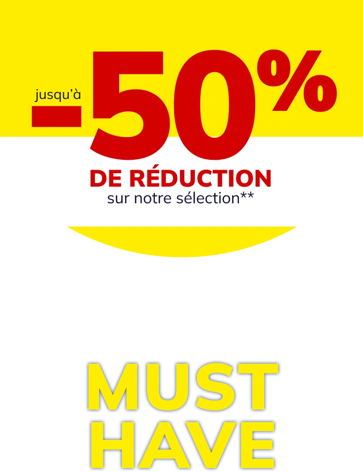 Jusqu'à -50% de réduction sur notre sélection. Durée limitée jusqu'au 12/10