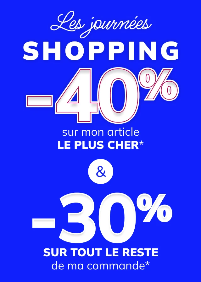 -40% sur mon article le plus cher et -30% sur le reste de ma commande