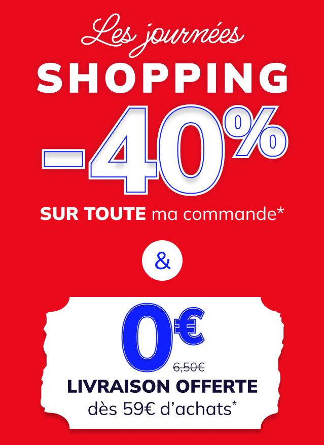 -40% sur toute ma commande et la livraison offerte