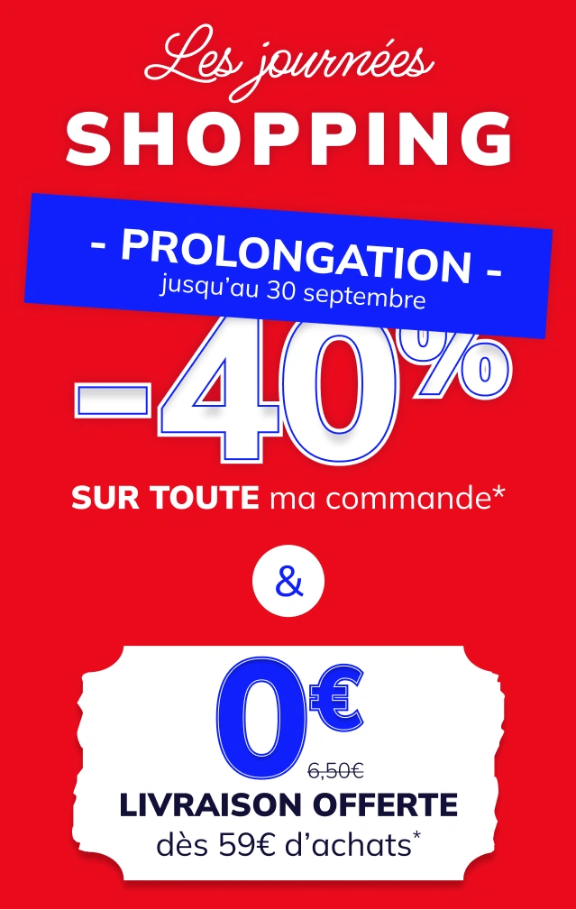 -40% sur toute ma commande et la livraison offerte
